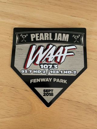 A Pearl Jam Boston Fenway Park 2018 Sticker September 2 & 4 2018