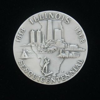 Medallic Art Co Illinois Sesquicentennial.  999 Fine Silver Commemorative Medal