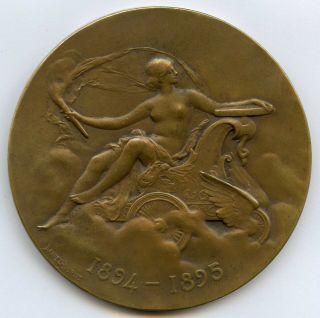 Automobile Club De France 1894 - 1895 Bronze Medal By Dupuis 68mm 153gr