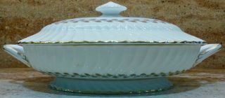 Minton - Cheviot Gold - Oval - Covered Vegetable Bowl - Tureen