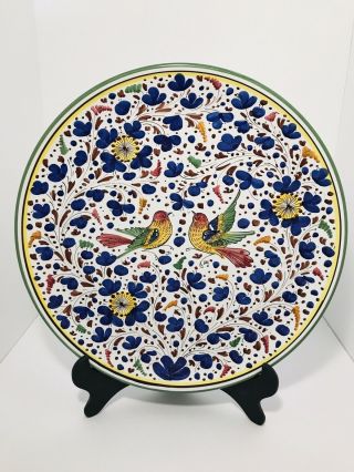 Deruta Italy Italian Pottery Arabesco Birds 14 " Wall Plate Serving Platter