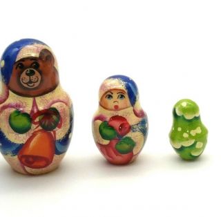 5 - pc Nesting Doll Matryoshka Christmas Gift Russian Doll Father Frost & Snowman 3