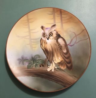 Vintage Noritake Nippon China Hand Painted Scene Plate With Owl