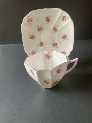 Shelley Rose Queen Anne Shape Cup & Saucer