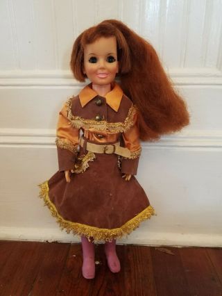 Vintage 1971 Ideal Crissy Doll Hair That Grows Western Wear Clothes
