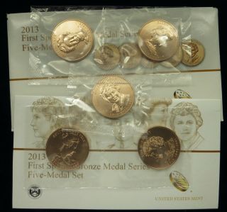 U.  S.  2013 First Spouse Bronze Medal Series Five Medal Set