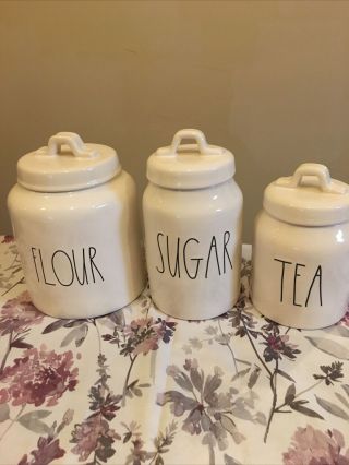 Rae Dunn Flour Sugar And Tea Canister Set Of 3