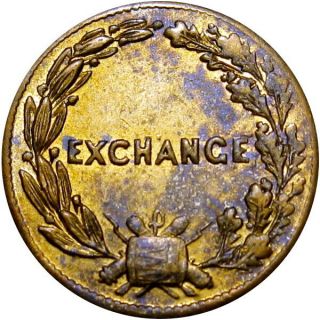 1863 George Washington Exchange Patriotic Civil War Token R4 BRASS 2