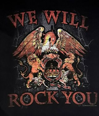 Queen We Will Rock You Rock Band Black T - Shirt Xl Euc 48 Chest