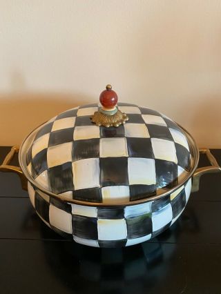 Mackenzie Childs Courtly Check Pot With Lid.