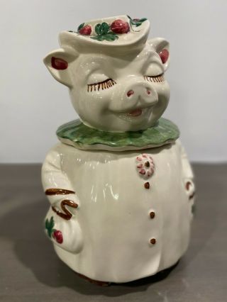 Shawnee Pottery Usa Winnie Pig Cookie Jar Green Collar 1940s -