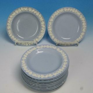 Wedgwood China Embossed Queensware Cream On Lavender - 12 Bread Plates - Smooth