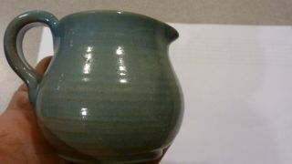 Marblehead Pottery 3 " Creamer Green Gold Tone