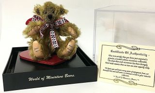 Vintage World Of Miniature Bears Winthrop Special Angel 3.  5 " Jointed Mohair