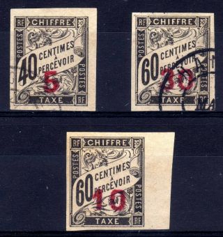 French Colonies: Indo China 1905 Postage Dues Selection,  3 Stamps