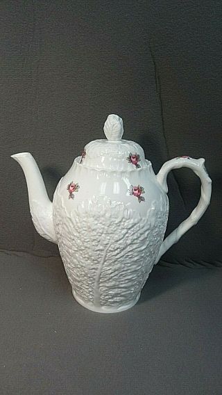 Spode Bridal Rose / Savoy Billingsley Rose Coffee Pot & Lid Plain Trim