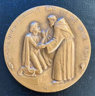 Society Of Medalists,  No.  55,  1957,  St.  Francis Of Assisi,  By Montana Bronze