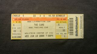 The Cure Concert Ticket Stub 6/28/2008 Cleveland,  Oh
