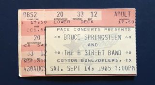 1985 Bruce Springsteen Born In Usa Concert Ticket Stub Cotton Bowl Dallas Tx
