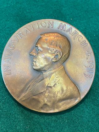 Official 1913 Woodrow Wilson Inaugural Medal (l - Ww - 3) 70mm Bronze
