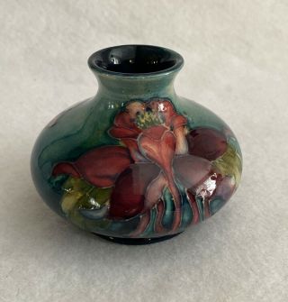 Vintage Moorcroft Pottery Orchid Vase Made In England