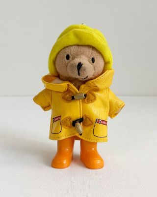 4.  5 " Cute Paddington Bear With Yellow Raincoat Plush Teddy Doll Toy