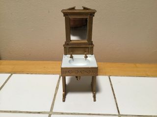 Vintage Miniature Dollhouse Vanity Sink By Handcraft Designes Inc 1980