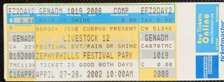 Stone Temple Pilots Kid Rock Livestock 12 Concert Ticket Stub April 27 - 28,  2002
