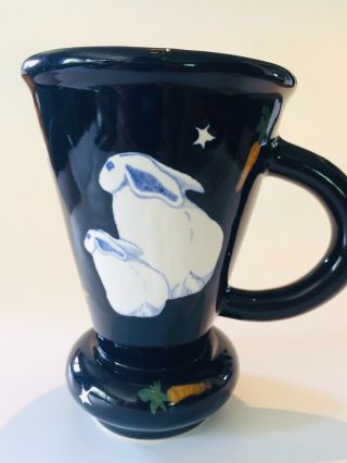 Karen Howell Rare Porcelain Pottery Rabbit In The Moon Mug 1987