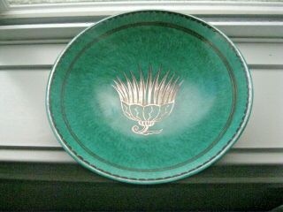 Gustavsberg Argenta Swedish Pottery Bowl Plate Sterling Silver Design - Kage 916