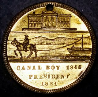 (1881) James A.  Garfield Campaign Token - Canal Boy 1845
