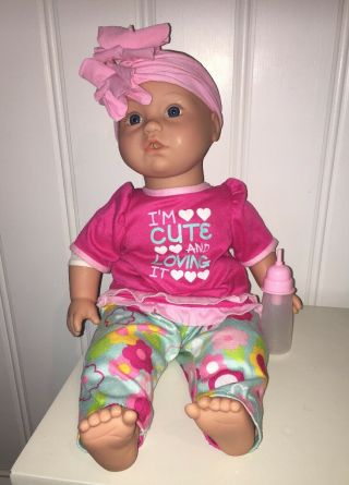 2006 Toysrus You & Me Baby Girl 18 " Doll - - - - Crying Tears,  Laughs,  Sucks Bottle