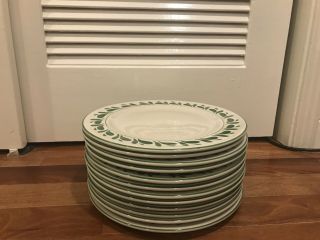 Williams Sonoma Anfora Verde Dinner Chop Plates,  Set Of 12 -