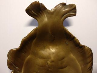 Antique bronze ashtray sculpture Art Nouveau Austria signed BENDORF Sole fish 3