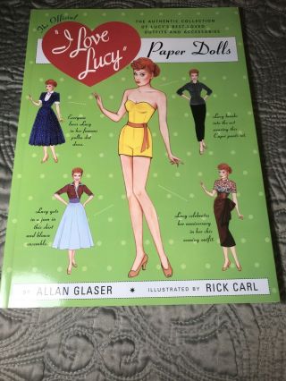 The Official I Love Lucy Paper Doll Book Alan Glaser Unused/ Uncut