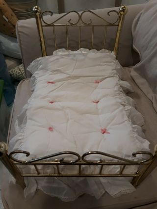 Pleasant Company American Girl Samantha Brass Bed Set Bedding Mattress