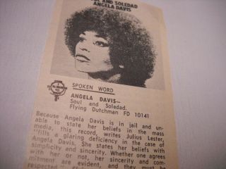 Angela Davis 1971 Music Biz Promo Lp Review Soul And Soledad