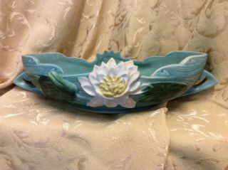 Authentic Roseville Water Lily Blue 441 - 10 " Condition/free
