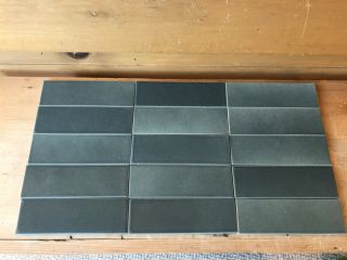 40 Vintage Heath Ceramic Tiles Sage Green Satin Finish 2 - 6”