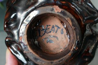 beatrice wood studio pottery bowl 4 monkey ' s signed BEATO Art Deco 2