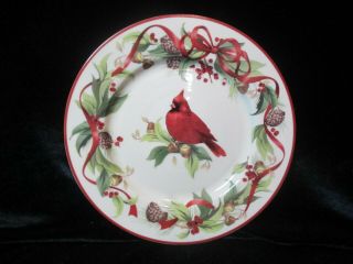 BETTER HOMES & GARDEN EXCLUSIVELY BY HOME INTERIORS RED CARDINALS BIRD 9 SALAD 2