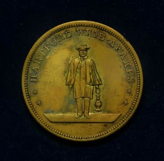 1860 Hartford Wide - Awakes Abraham Lincoln Presidential Campaign Medal