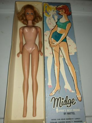 1962 Midge - Blonde Barbie’s Best Friend By Mattel 860,  Japan On Rear And Foot