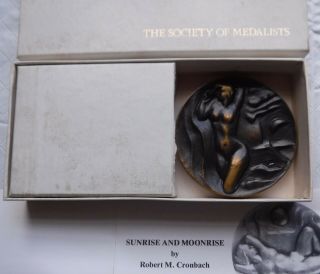 1987 Society Of Medalists,  No.  116th Issue,  " Sunrise & Moonrise " W/ Box And Book