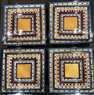 8 Piece Set Of Tabletops Gallery ‘argentina’ Square Plates (4 Dinner & 4 Salad)