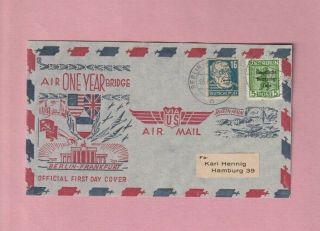 Stamp Cover,  East Berlin,  Germany,  One Year Air Bridge,  Airlift 1949,  Frankfurt