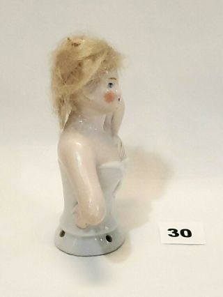 1920 ' s German Porcelain - Young Lady - Pin Cushion Half Doll - Art Deco 3