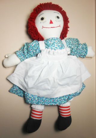 Raggedy Ann Doll 24 " Tall Apron Handmade Vintage
