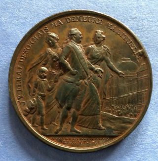 FRANCE Bronze Medal Of King Louis XVI Return to Paris 6th Oct 1789 by B.  Duvivier 2