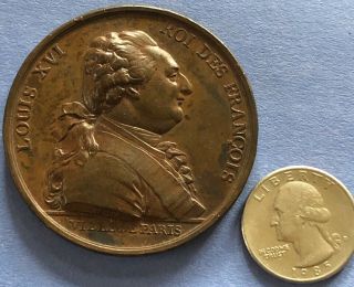 FRANCE Bronze Medal Of King Louis XVI Return to Paris 6th Oct 1789 by B.  Duvivier 3